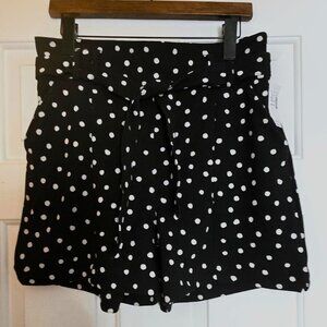 Maurices Black High Waisted Polka Dot Shorts